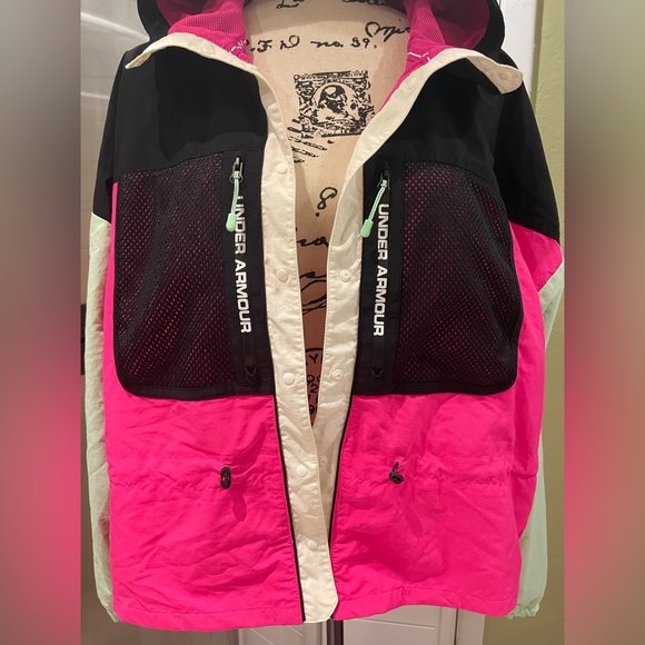 New Under Armour Hoodie Colorblock Retro Mesh Lightweight Windbreaker Unisex M-L - Picture 3 of 16